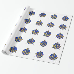 Papier Cadeau Maçon bleu de loge
