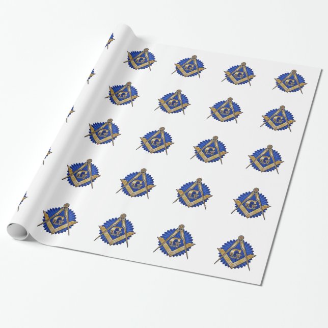 Papier Cadeau Maçon bleu de loge (Déroulé)