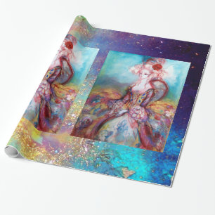 Papier Cadeau MADAME POMPADOUR / Bright Gold Blue Sparkings