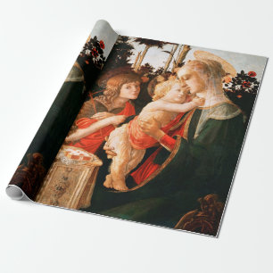 Papier Cadeau Madonna et son enfant avec Saint Jean le Baptiste