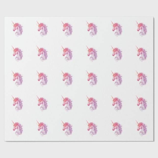 Papier Cadeau Mage médiéval Licorne (1) (Plat)