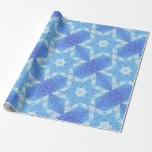 Papier Cadeau Magen David et Willow Leaf<br><div class="desc">Une belle étoile de David motif tissée à partir de feuilles saules et de motifs plus petits étoiles ~ fonctionne sur toutes les tailles.</div>