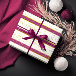 Papier Cadeau Magenta Gold Motif de Noël #35 ID1009