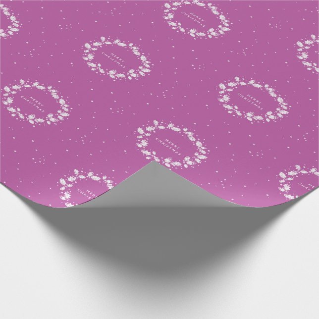 Papier Cadeau Magenta Minimale / Serre de Noël Rose Chaud (Coin)