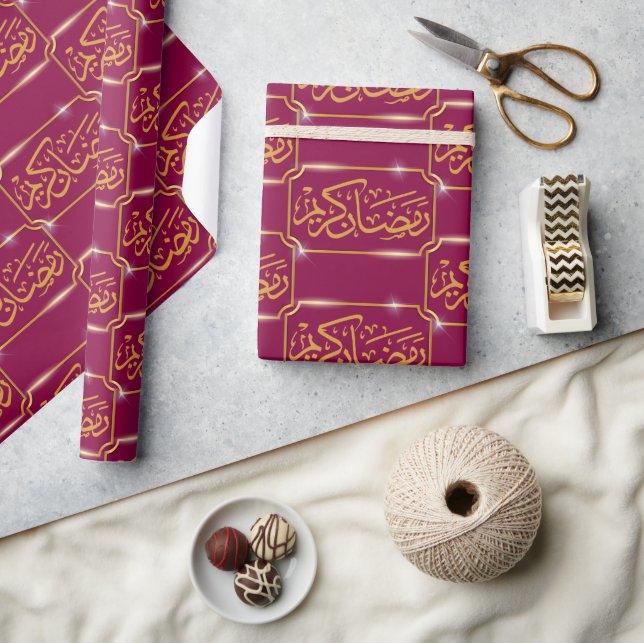 Papier Cadeau Magenta rose Ramadan Kareem (Artisanat)