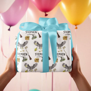 Papier Cadeau Magic Wizard Witch School Owl Personnalisé