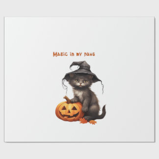 Papier Cadeau Magie dans mes pattes � Halloween Chat Design T-sh