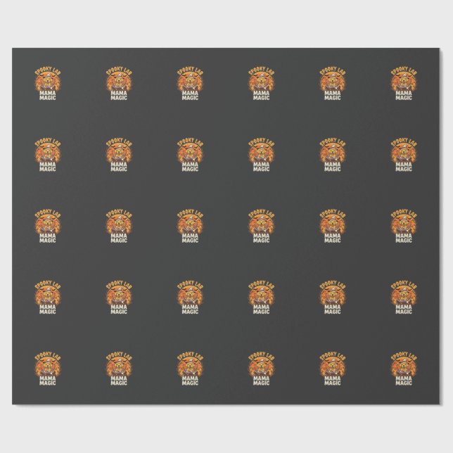 Papier Cadeau Magie de Maman Labrador Halloween (Plat)