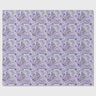 Papier Cadeau Magnifique Art du Léopard Bijou de Pourpre Royale