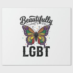 Papier Cadeau Magnifique Chemise LGBT Papillon Vintage Fierté_1