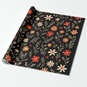 Papier Cadeau Magnifique Collection Florale tendance vintage