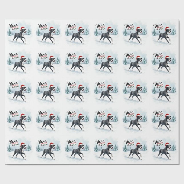 Papier Cadeau Magnifique Grand Danois (Plat)