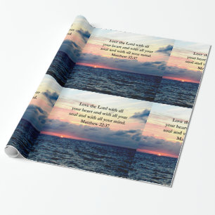 PAPIER CADEAU MAGNIFIQUE MATTHEW 22:37 DESIGN PHOTO DE LEVER