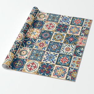 Papier Cadeau Magnifique sans couture motif blanc coloré marocai
