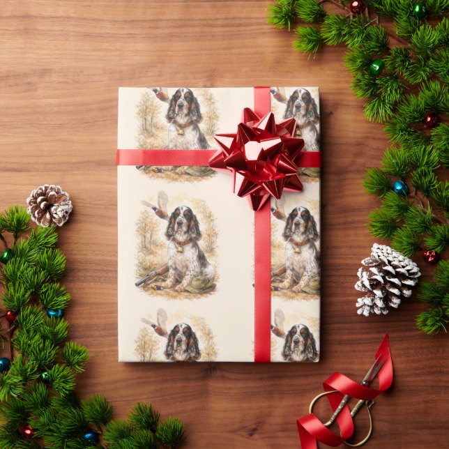 Papier Cadeau Magnifique Setter avec Faisans , Art (Cadeau de vacances)
