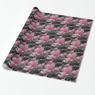 Papier Cadeau Magnolia à assiette japonaise rose