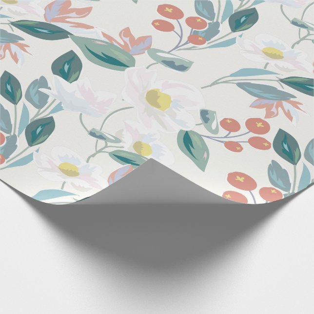 Papier Cadeau Magnolia & Berry Ivory White Floral (Coin)