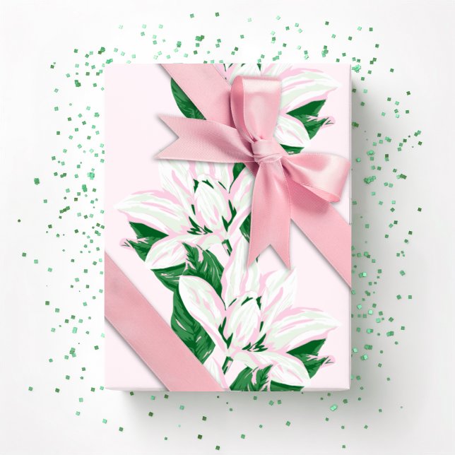 Papier Cadeau Magnolia Sway in Pink and Green (Créateur téléchargé)