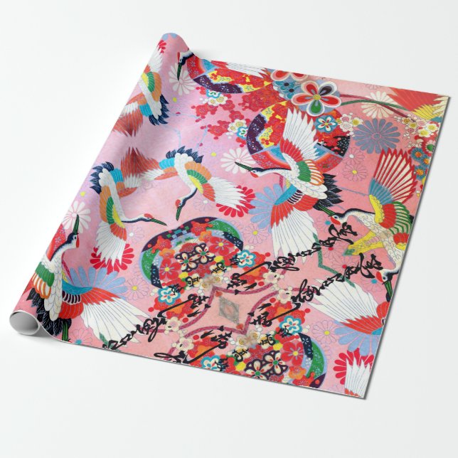 Papier Cadeau Mah Jongg Egrets (Déroulé)