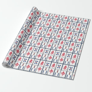 Papier Cadeau Mahjong Carreaux de jeu Design Wrapper Papier