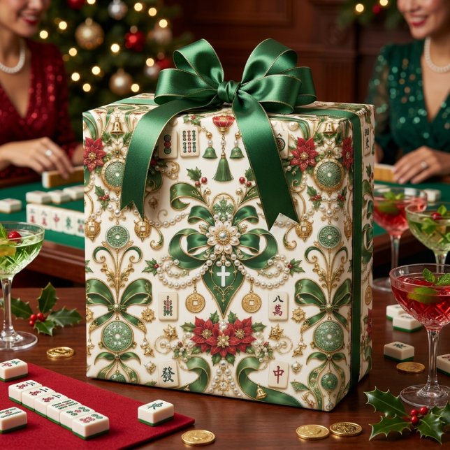 Papier Cadeau Mahjong Noël (Créateur téléchargé)