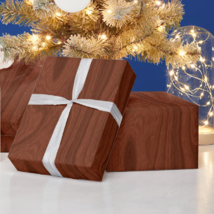 Papier Cadeau Mahogany Bois Look Woodworker Rustic Chic