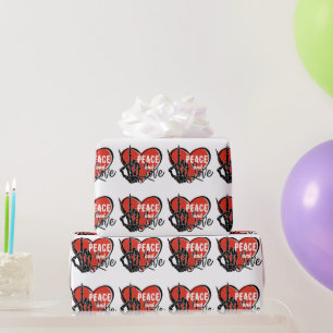 Papier Cadeau Main de squelette moderne Paix et Amour