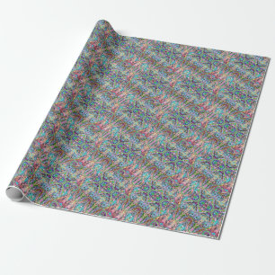 Papier Cadeau Main Et Numériquement Peint Motif Art 10