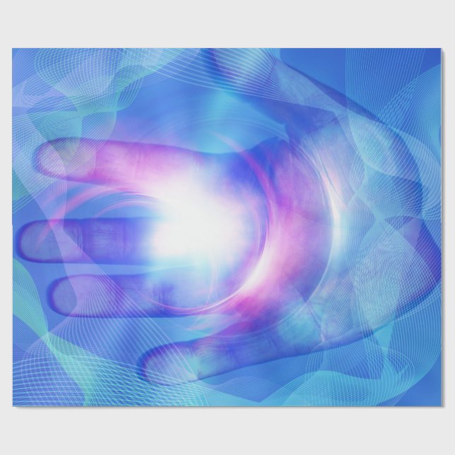 Papier Cadeau Main lumineuse (Plat)