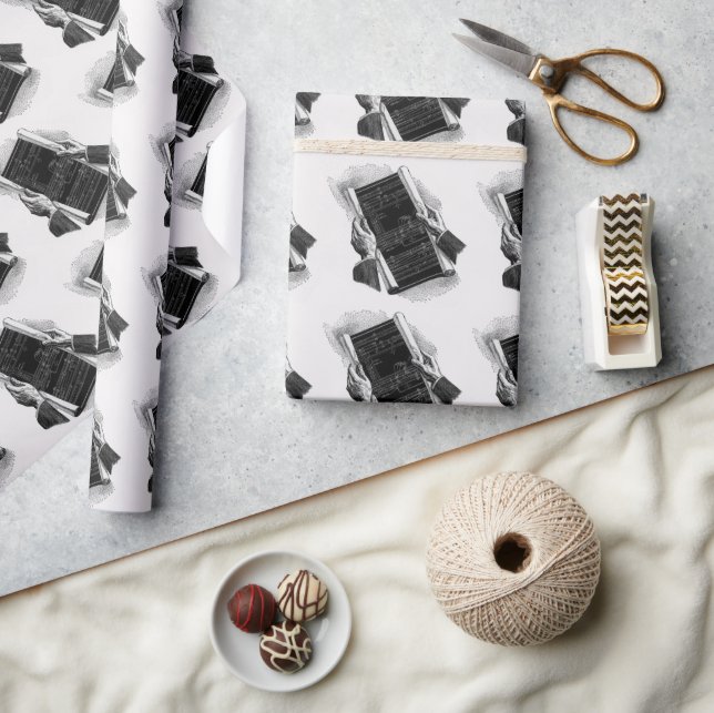 Papier Cadeau Mains w Architectural Blueprints, Vintage Business (Artisanat)