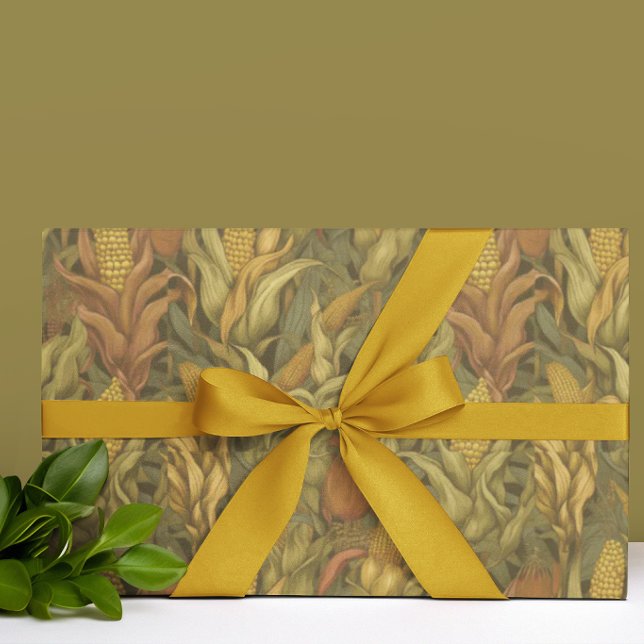 Papier Cadeau Maïs d'automne vintage William Morris  (William Morris Autumn Corn gift wrap)