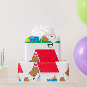 Papier Cadeau Maison de chien pour chiot endormi Chien de compag