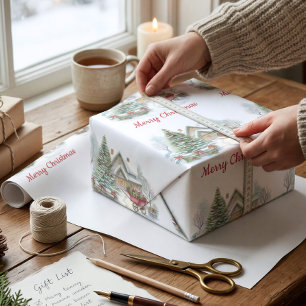 Papier Cadeau Maison de conte de Noël personnalisée