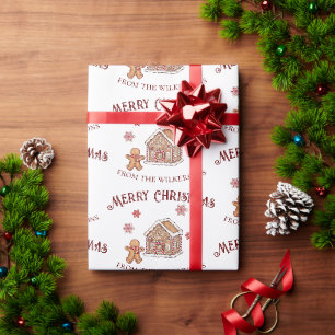 Papier Cadeau Maison en pain d'épice de Noël mignonne