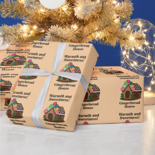 Papier Cadeau Maison en pain d'épices colorée