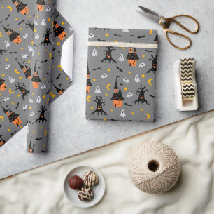 Papier Cadeau Maison hantée épouvantable Halloween