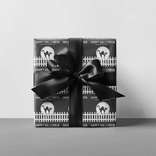 Papier Cadeau Maison Hantée Halloween Effrayante Sorcière