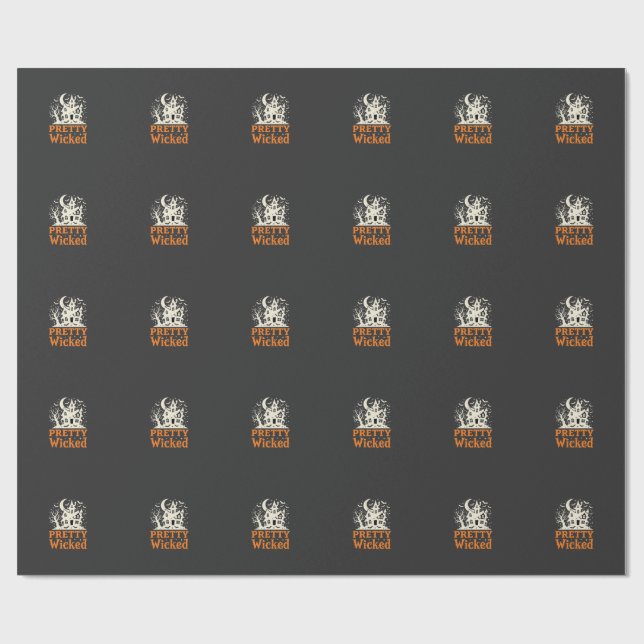 Papier Cadeau Maison hantée Halloween Pretty Wicked_1 (Plat)