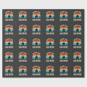 Papier Cadeau Maison Hantée Halloween Soutenez Vos Sorcières Loc