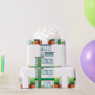 Papier Cadeau Maison Multiétages Moderne Maison Contemporaine