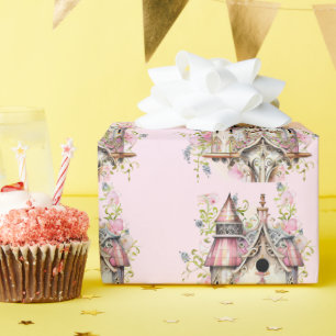 Papier Cadeau Maison pour oiseaux de style victorien à l'aquarel