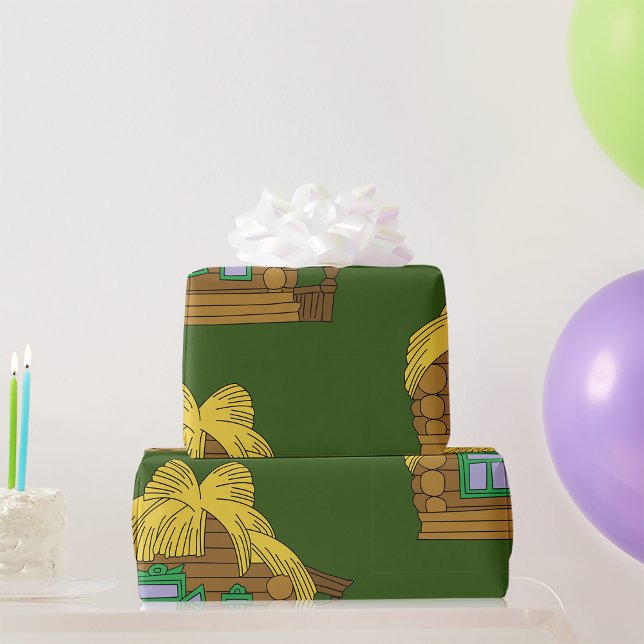 Papier Cadeau Maison rurale (Créateur téléchargé)