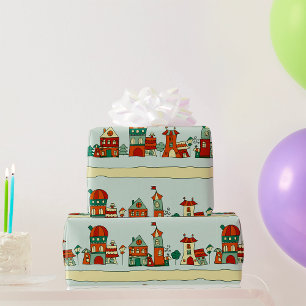 Papier Cadeau Maisons bancales