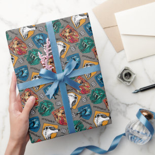 Papier Cadeau Maisons HOGWARTS™ Motif hachuré