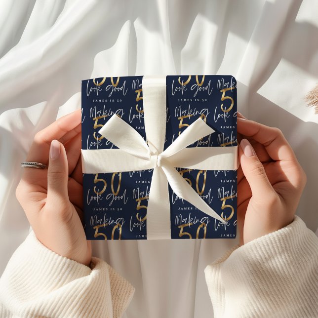 Papier Cadeau Making 50 look good gold birthday party napkins (Créateur téléchargé)