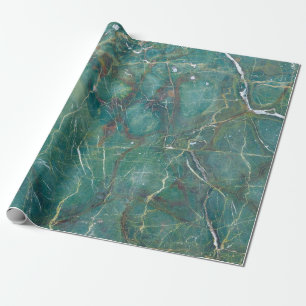 Papier Cadeau Malachite green marble texture, détail o structur