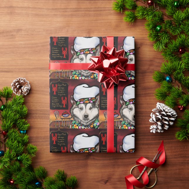 Papier Cadeau Malamute d'Alaska (Cadeau de vacances)