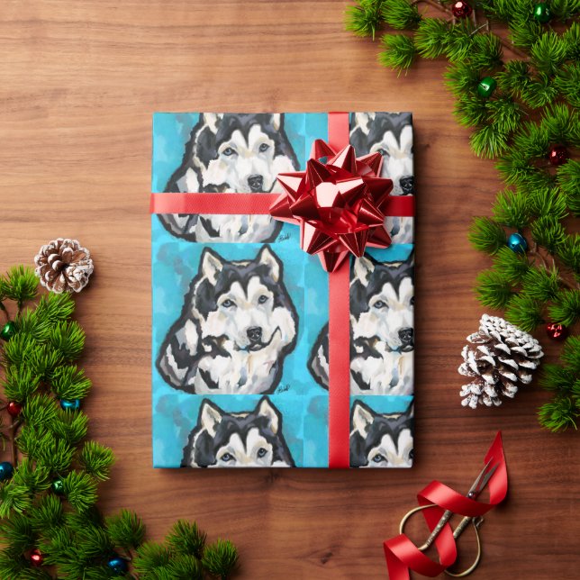 Papier Cadeau Malamute d'Alaska (Cadeau de vacances)