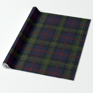 Papier Cadeau Malcolm vert violet rouge Tartan