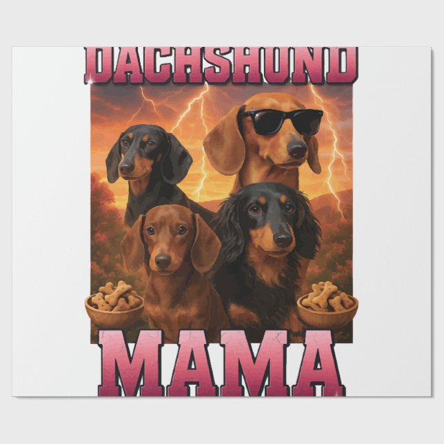 Papier Cadeau Maman dachshund (Plat)